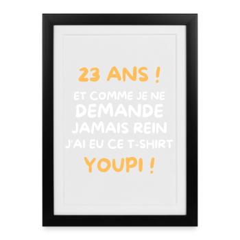 Funny Draw Boy Teen 23 Years Funny Birthday 23 - Framed poster (27 × 37 cm) - black - Front