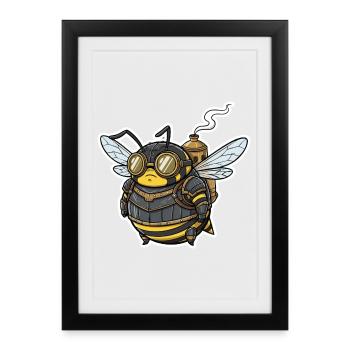Steampunk Worker Bee Armored Goggles - Framed poster (27 × 37 cm) - black - Front
