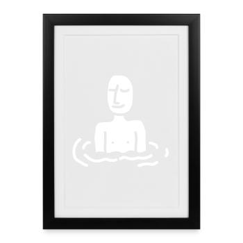 Serene Waters Minimalist Line Art - Framed poster (27 × 37 cm) - black - Front