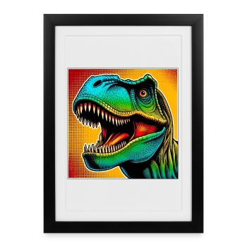 dinosaure - Affiche encadrée (27 × 37 cm) - noir - Devant