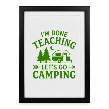 T-shirt Caravane de camping d’enseignant à la retraite - Affiche encadrée (27 × 37 cm) - noir - Devant