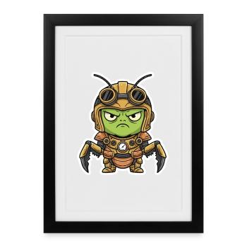 Locust Engineer Steampunk Armor Brass - Framed poster (27 × 37 cm) - black - Front