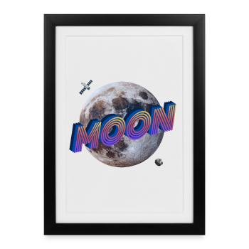 Moon - Outer Space Series - Framed poster (27 × 37 cm) - black - Front