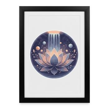 Cosmic Lotus Garden - Framed poster (27 × 37 cm) - black - Front