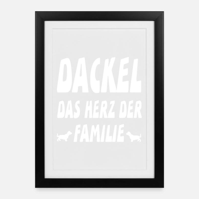 Dackel - Gerahmtes Poster (27 × 37 cm) - Schwarz