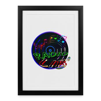 Vinyle Neon Radio Lib - Affiche encadrée (27 × 37 cm) - noir - Devant