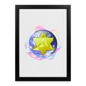 Surreal Merkaba Earth - Framed poster (27 × 37 cm) - black - Front