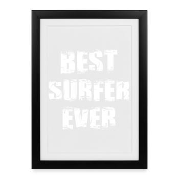 Meilleur Surfeur - Affiche encadrée (27 × 37 cm) - noir - Devant