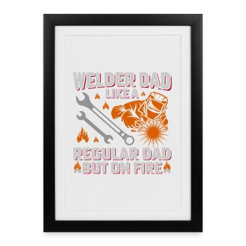 Conception de puissance de feu du Père Soudeur - Affiche encadrée (27 × 37 cm) - noir - Devant