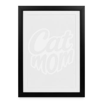 Cat Mom, Cat Mom Lettering - Framed poster (27 × 37 cm) - black - Front