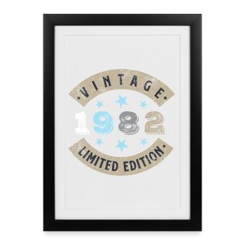 44e anniversaire en 1982 - Affiche encadrée (27 × 37 cm) - noir - Devant
