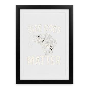 Size Does Matter - Funny Angler T-Shirt - Framed poster (27 × 37 cm) - black - Front