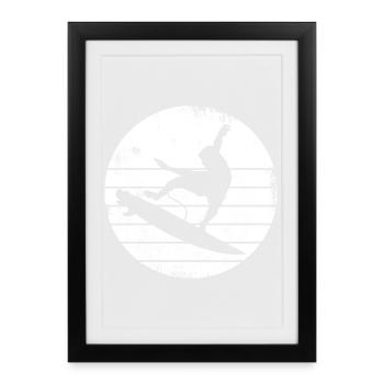 Conception de surfeur - Affiche encadrée (27 × 37 cm) - noir - Devant