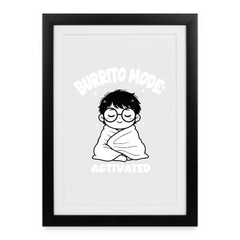 Couverture Burrito Mode - Affiche encadrée (27 × 37 cm) - noir - Devant