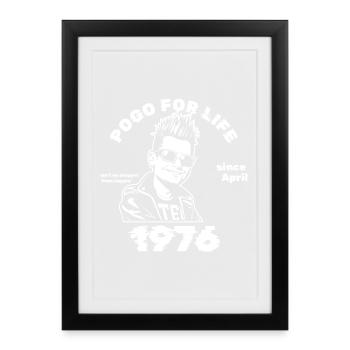 50th birthday Pogo for life since 04/1976 - Framed poster (27 × 37 cm) - black - Front