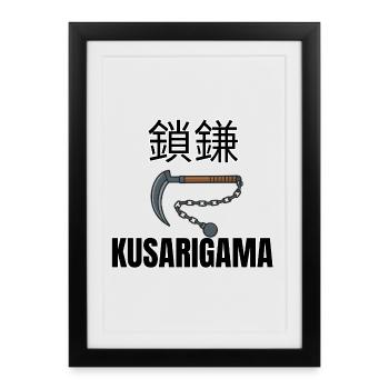Kusarigama 鎖鎌 – Japanese Chain Sickle - Framed poster (27 × 37 cm) - black - Front