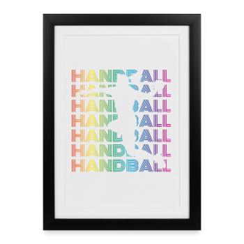 Handball player - Framed poster (27 × 37 cm) - black - Front