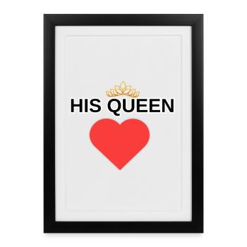 Son t-shirt King Pair Couple Assorti King Queen T-S - Affiche encadrée (27 × 37 cm) - noir - Devant