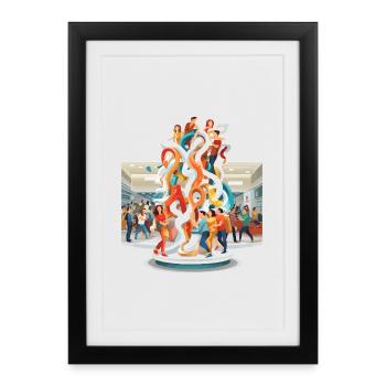 Colour Swirls Encounters Sculpture - Framed poster (27 × 37 cm) - black - Front
