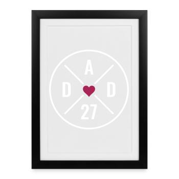 Dad 27 Heart - Framed poster (27 × 37 cm) - black - Front