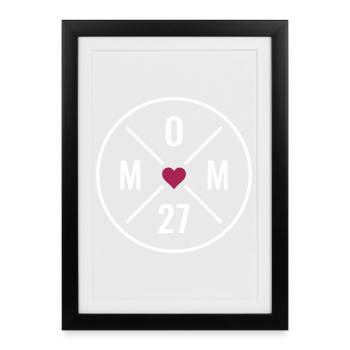 Maman 2027 Heart - Affiche encadrée (27 × 37 cm) - noir - Devant