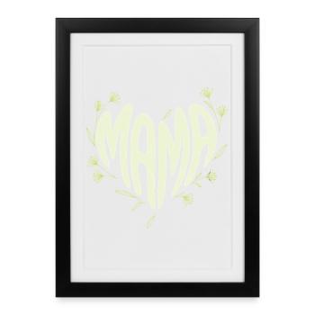 Cœur de Maman Fleur - Affiche encadrée (27 × 37 cm) - noir - Devant