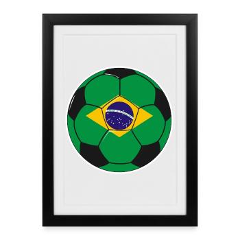 Football - Team Brazil - Framed poster (27 × 37 cm) - black - Front