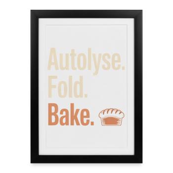 Autolyse Fold Bake Bread - Framed poster (27 × 37 cm) - black - Front