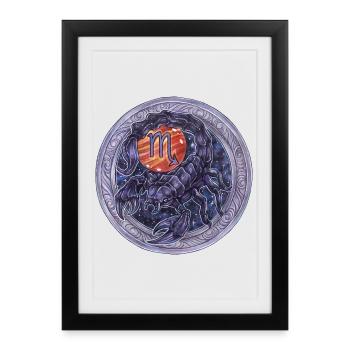 Zodiac Sign Zodiac Scorpio Scorpio Gift - Framed poster (27 × 37 cm) - black - Front