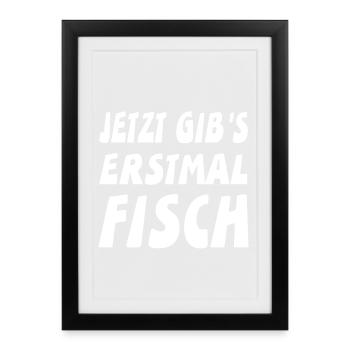Fisch - Gerahmtes Poster (27 × 37 cm) - Schwarz - Vorne
