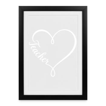 Professeure - Professeur - Affiche encadrée (27 × 37 cm) - noir - Devant