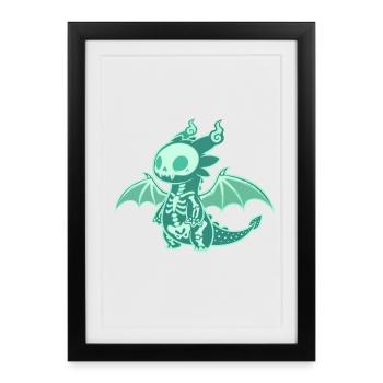 Vecteur Fantôme Dragon - Affiche encadrée (27 × 37 cm) - noir - Devant