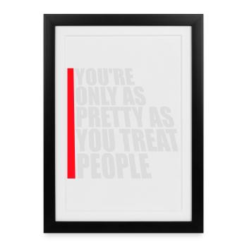 Tu n’es jolie que dans la mesure où tu traites les gens, Ehrlich - Affiche encadrée (27 × 37 cm) - noir - Devant