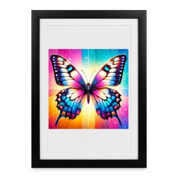 papillon - Affiche encadrée (27 × 37 cm) - noir - Devant