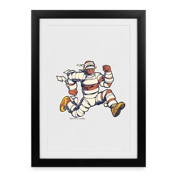 Momie runner - Affiche encadrée (27 × 37 cm) - noir - Devant