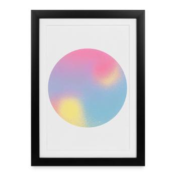 Test d’aura Sphère dégradée pastel - Affiche encadrée (27 × 37 cm) - noir - Devant
