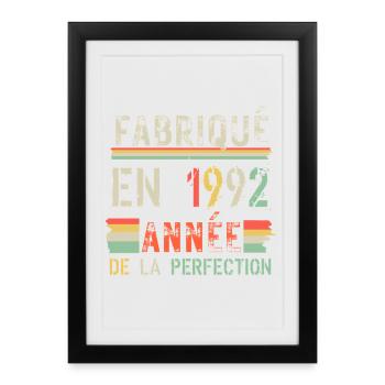 Fabriqué en 1992 – Année de Perfection - Affiche encadrée (27 × 37 cm) - noir - Devant