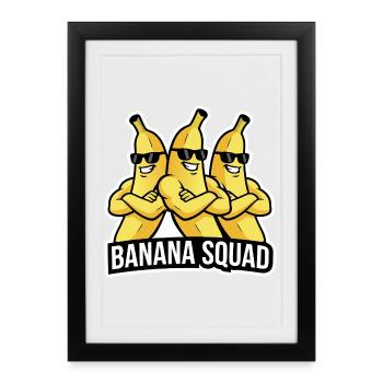 Banane Rigolote : Design Fruit et Humour - Affiche encadrée (27 × 37 cm) - noir - Devant