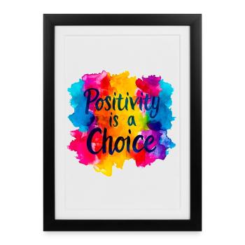 La positivité est un choix - Affiche encadrée (27 × 37 cm) - noir - Devant