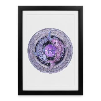 Zodiac Sign Zodiac Pisces Pisces Gift - Framed poster (27 × 37 cm) - black - Front