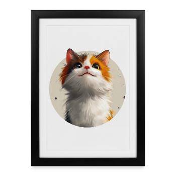 cute cat - Framed poster (27 × 37 cm) - black - Front