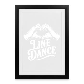 Line Dance Heart Logo - Framed poster (27 × 37 cm) - black - Front