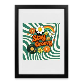 Retro Floral Style - Framed poster (27 × 37 cm) - black - Front