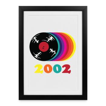 Millésime 2002 - Affiche encadrée (27 × 37 cm) - noir - Devant