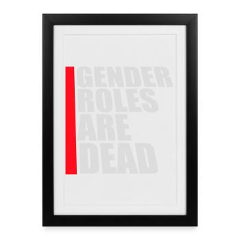 Les rôles de genre sont morts déclaration liberté - Affiche encadrée (27 × 37 cm) - noir - Devant
