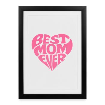 Meilleur cadeau de fête des mères pour un cœur de maman - Affiche encadrée (27 × 37 cm) - noir - Devant