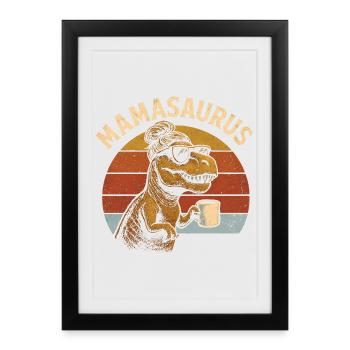 Mamasaurus Mom Mom Gift Idea Humor Funny - Framed poster (27 × 37 cm) - black - Front