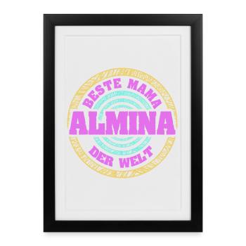 Meilleure maman du monde Allmina - Affiche encadrée (27 × 37 cm) - noir - Devant