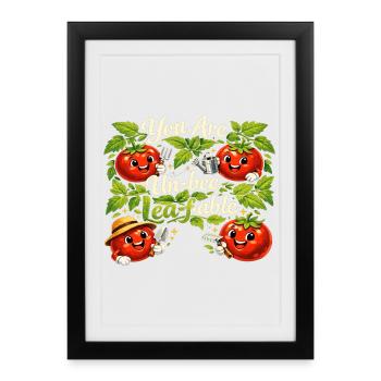 Funny Tomato: You Are Un-bee-leaf-able Design - Framed poster (27 × 37 cm) - black - Front