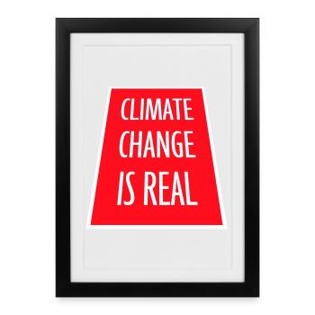 Le changement climatique est la véritable science du changement climatique - Affiche encadrée (27 × 37 cm) - noir - Devant
